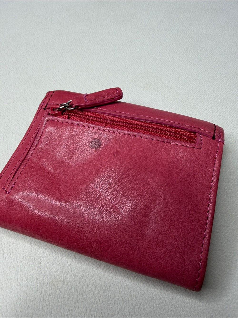 Fossil Compact Leather Wallet - Raspberry - Picture 3 of 7
